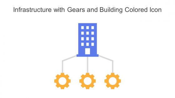 Infrastructure With Gears And Building Colored Icon In Powerpoint Pptx Png And Editable Eps Format