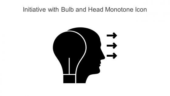 Initiative With Bulb And Head Monotone Icon Powerpoint Pptx Png And Editable Eps Format