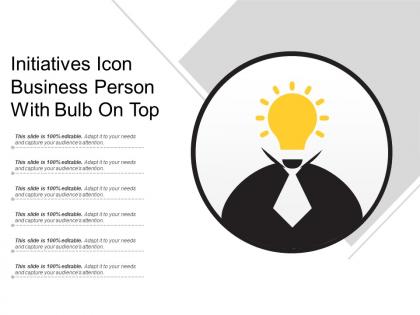 Initiatives icon business person with bulb on top