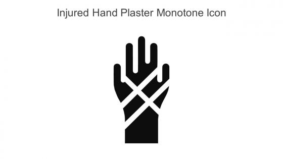Injured Hand Plaster Monotone Icon In Powerpoint Pptx Png And Editable Eps Format