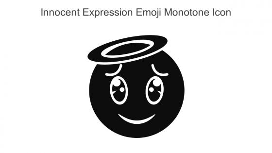 Innocent Expression Emoji Monotone Icon In Powerpoint Pptx Png And Editable Eps Format