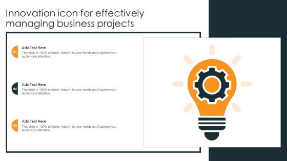 Innovation Icon For Effectively Managing Business Projects