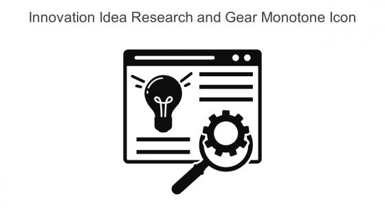 Innovation Idea Research And Gear Monotone Icon In Powerpoint Pptx Png And Editable Eps Format