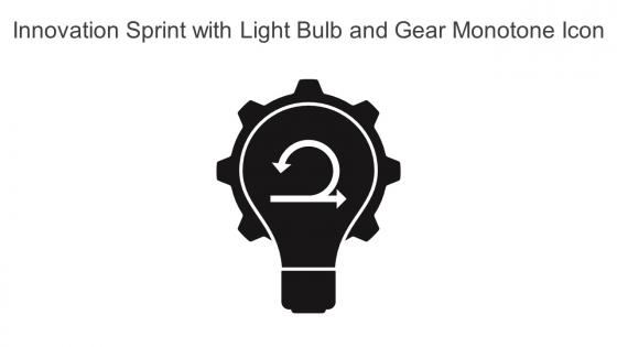 Innovation Sprint With Light Bulb And Gear Monotone Icon In Powerpoint Pptx Png And Editable Eps Format
