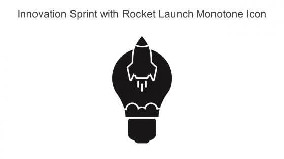 Innovation Sprint With Rocket Launch Monotone Icon In Powerpoint Pptx Png And Editable Eps Format