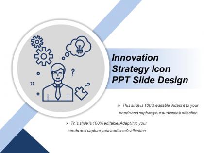 Innovation strategy icon ppt slide design