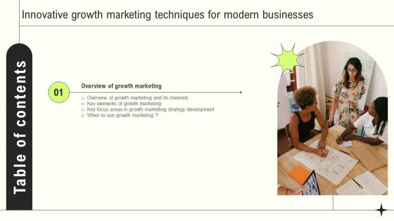 Innovative Growth Marketing Techniques For Modern Businesses Table Of Contents MKT SS