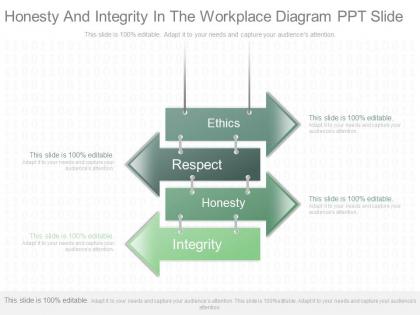 Innovative honesty and integrity in the workplace diagram ppt slide