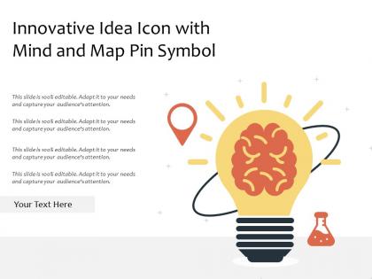 Innovative idea icon with mind and map pin symbol