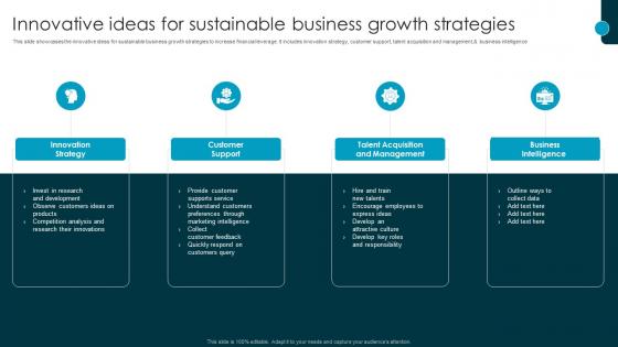 Innovative Ideas For Sustainable Business Growth Strategies