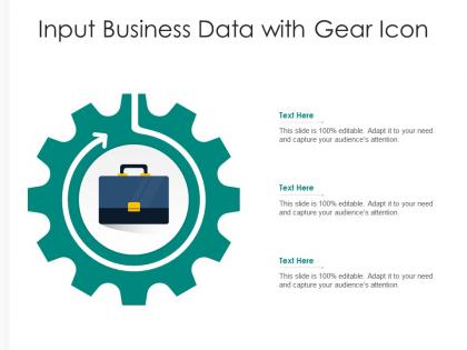 Input business data with gear icon