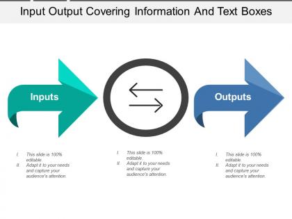 Input output covering information and text boxes