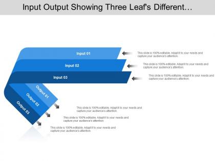 Input output showing three leafs different direction