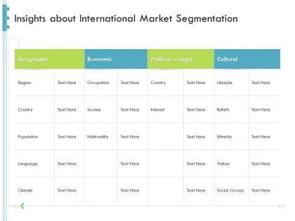 Insights about international market segmentation firm guidebook ppt rules