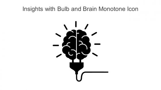 Insights With Bulb And Brain Monotone Icon In Powerpoint Pptx Png And Editable Eps Format