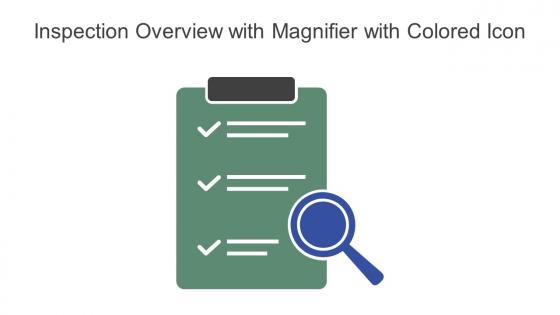 Inspection Overview With Magnifier With Colord Icon In Powerpoint Pptx Png And Editable Eps Format