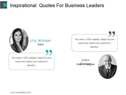 Inspirational quotes for business leaders ppt design templates