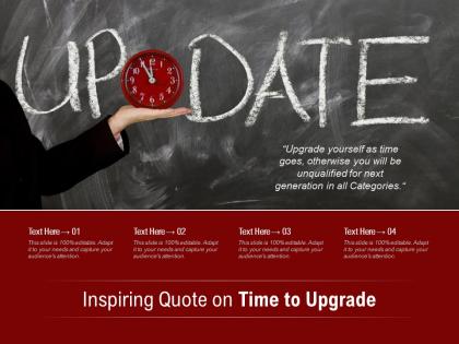 Inspiring quote on time to upgrade