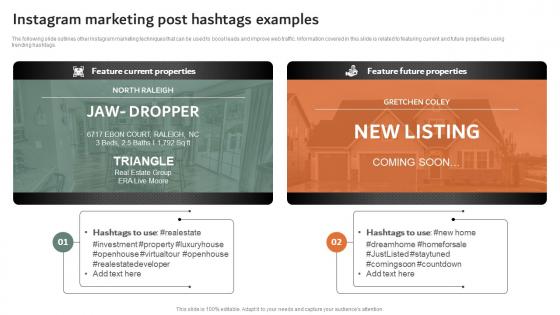 Instagram Marketing Post Hashtags Examples Online And Offline Marketing Strategies MKT SS V