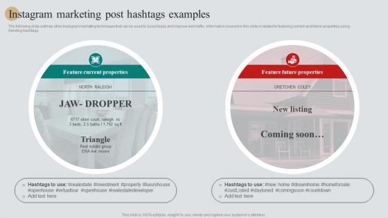 Instagram Marketing Post Hashtags Examples Real Estate Marketing Plan To Maximize ROI MKT SS V