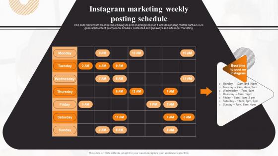 Instagram Marketing Weekly Posting Schedule Local Marketing Strategies To Increase Sales MKT SS