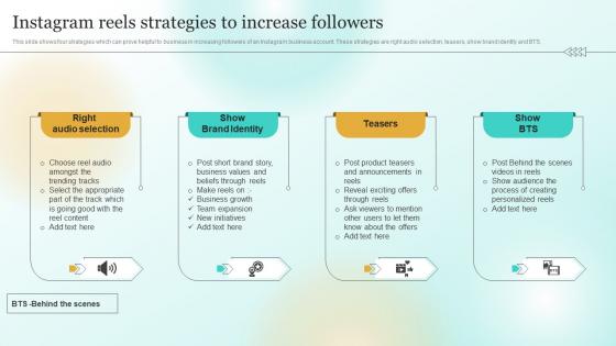 Instagram Reels Strategies To Increase Followers Marketing Plan To Enhance Business Performance Mkt Ss