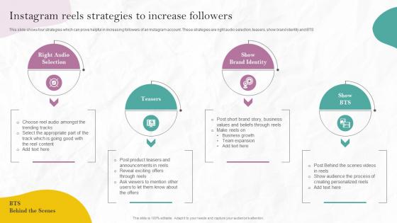 Instagram Reels Strategies To Increase Followers PR Marketing Guide To Build Brand MKT SS