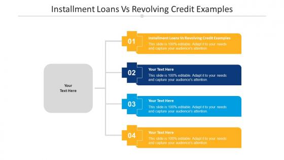 Installment Loans Vs Revolving Credit Examples Ppt Powerpoint Presentation Layouts File Formats Cpb
