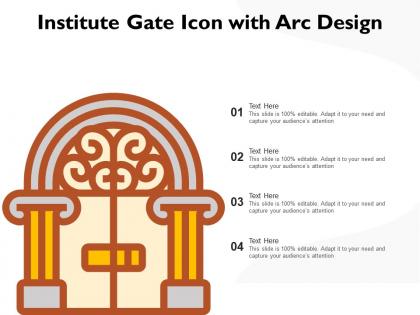 Institute gate icon with arc design