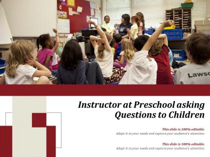 Instructor at preschool asking questions to children