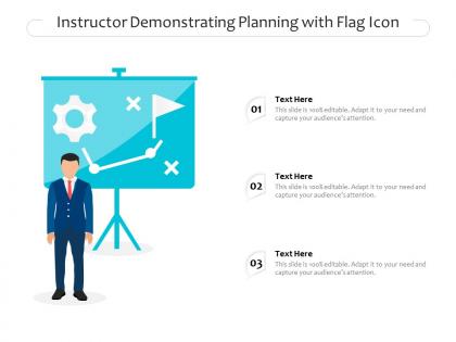 Instructor demonstrating planning with flag icon