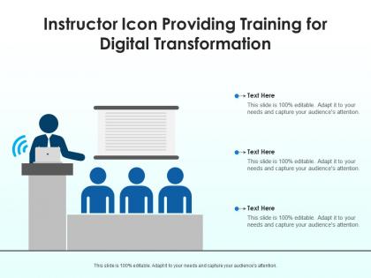 Instructor icon providing training for digital transformation