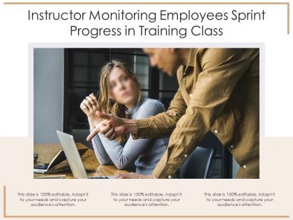 Instructor monitoring employees sprint progress in training class