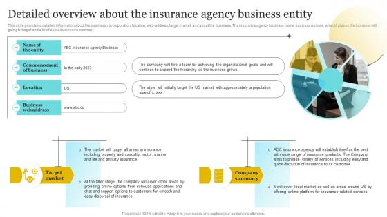 Insurance Company Business Plan Detailed Overview About The Insurance Agency Business Entity BP SS