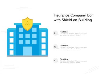 Insurance company icon with shield on building