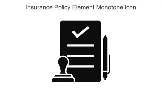 Insurance Policy Element Monotone Icon In Powerpoint Pptx Png And Editable Eps Format