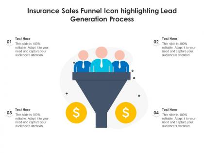 Insurance sales funnel icon highlighting lead generation process