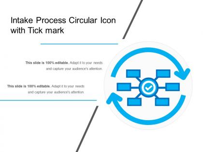 Intake process circular icon with tick mark