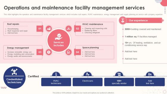 Integrated Facility Management Operations And Maintenance Facility Management Services