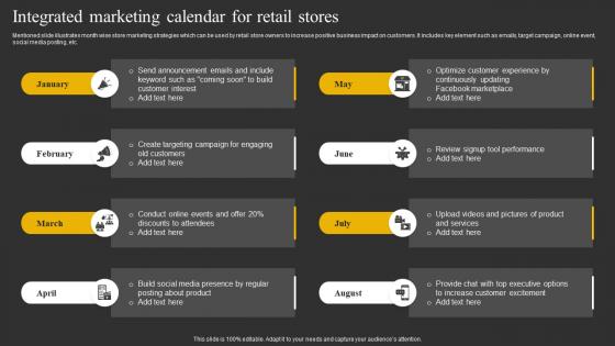 Integrated Marketing Calendar For Retail Stores