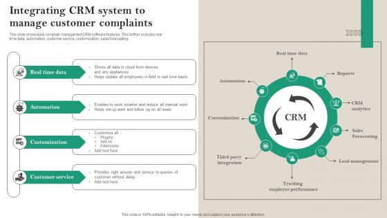 Integrating CRM System To Manage Customer Complaints