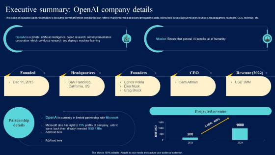 Integrating Openai API Executive Summary Openai Company Details ChatGPT SS V
