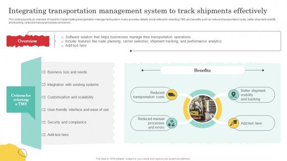 Integrating Transportation Warehouse Optimization And Performance