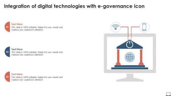 Integration Of Digital Technologies With E Governance Icon