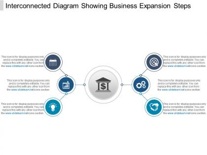 Interconnected diagram showing business expansion steps powerpoint layout