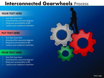 Interconnected gearwheels process 10