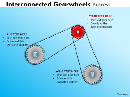 Interconnected gearwheels process 20