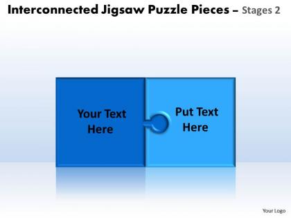 Interconnected jigsaw puzzle pieces tages 2 powerpoint templates
