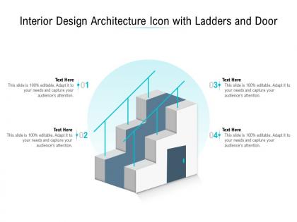 Interior design architecture icon with ladders and door