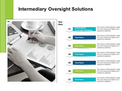 Intermediary oversight solutions ppt powerpoint presentation ideas portfolio cpb
